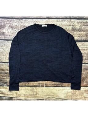 Rag & Bone JEAN Top Womens Small Stretch Oversized Raglan Sleeve Blue Black